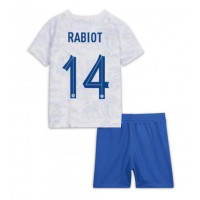 Fotballdrakt Barn Frankrike Adrien Rabiot #14 Bortedraktsett VM 2022 Kortermet (+ Korte bukser)